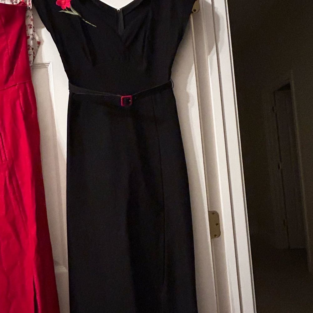 Stop Staring Black Dress with Red Highlights